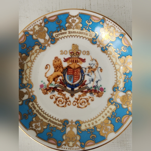 Royal Collection Golden Jubilee Fine Bone China Trinket Dish 2002 MINT Condition - Picture 2 of 6